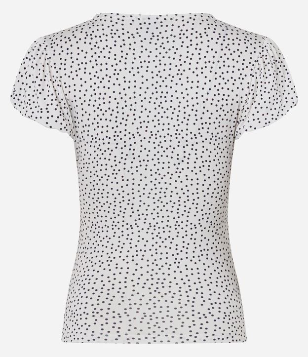 Blusa con Drapeado Delantero y Estampado de Lunares 6