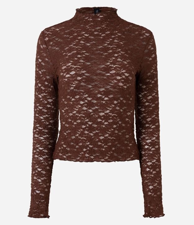 Blusa Segunda Piel en Encaje con Cuello Alto 5
