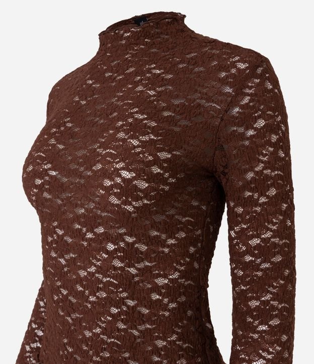 Blusa Segunda Piel en Encaje con Cuello Alto 6