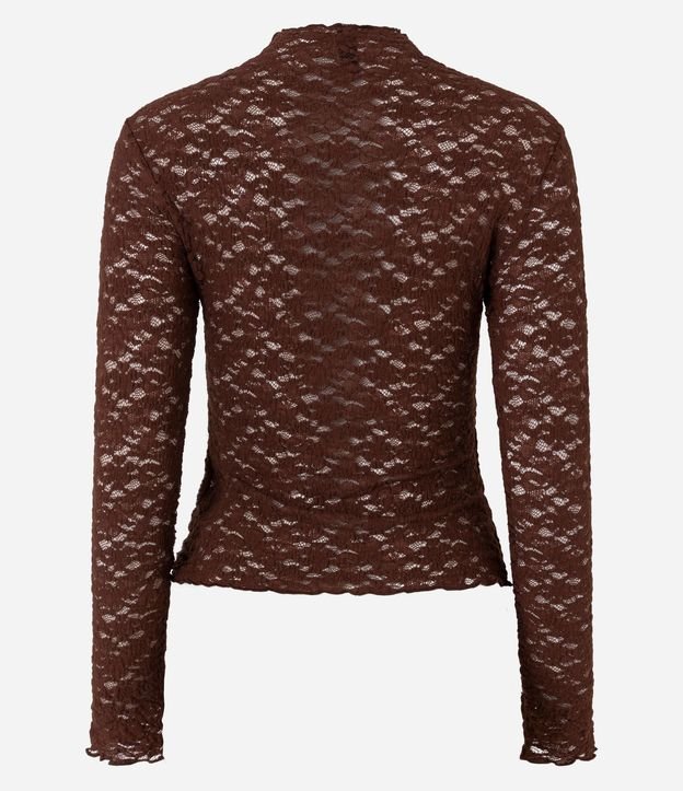 Blusa Segunda Piel en Encaje con Cuello Alto 7