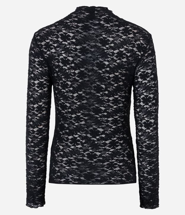 Blusa Segunda Piel en Encaje con Cuello Alto 7