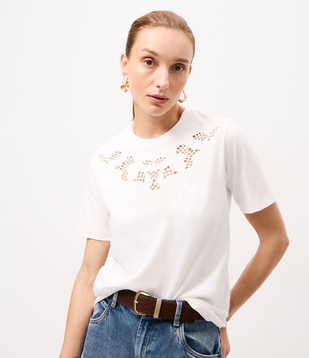 Blusa en Algodón con Bordado Richelieu