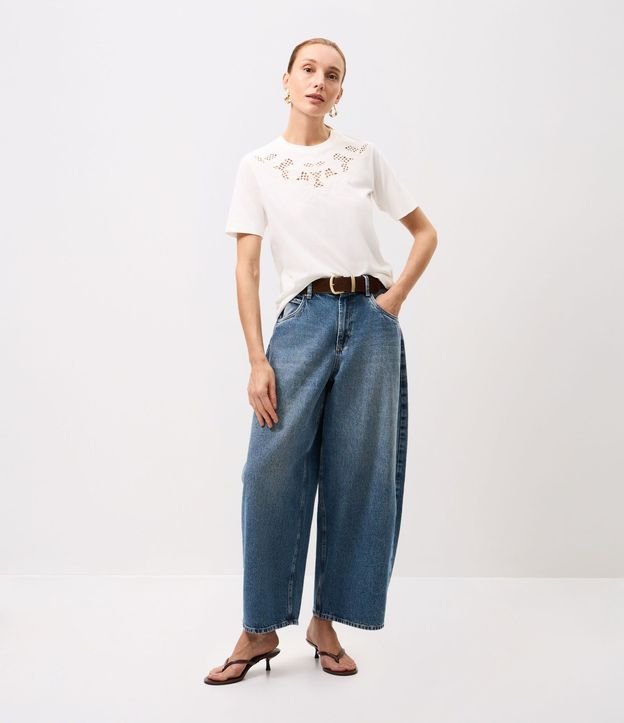 Blusa en Algodón con Bordado Richelieu 2