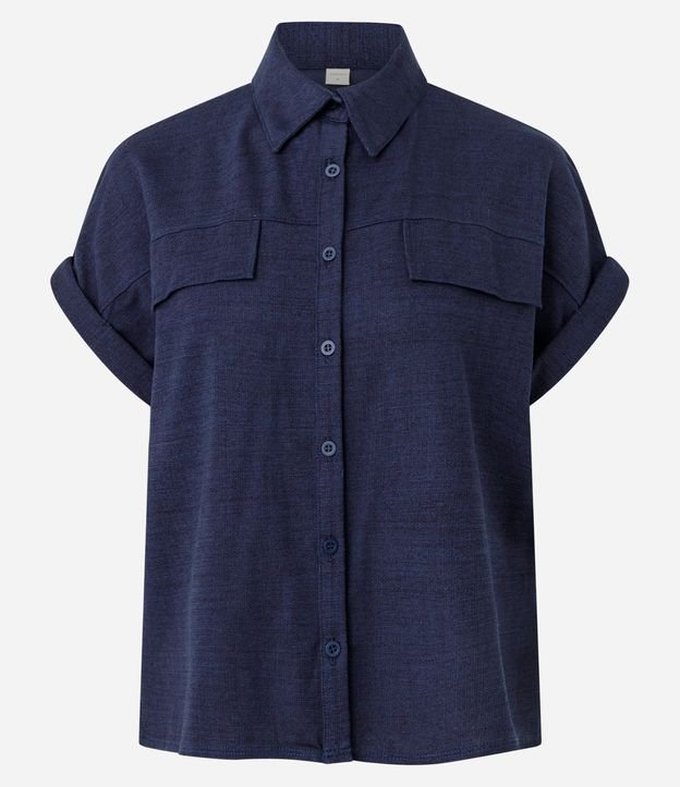 Blusa en Piquet Texturizada con Bolsillos Delanteros 5