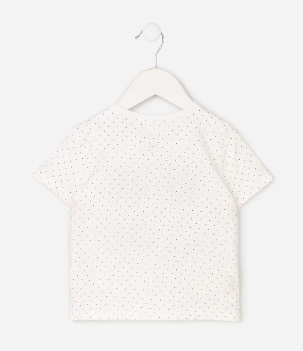 Remera Infantil en Cotton con Estampa de Lunares y Personajes con Purpurina - Talle 1 a 6 años 3
