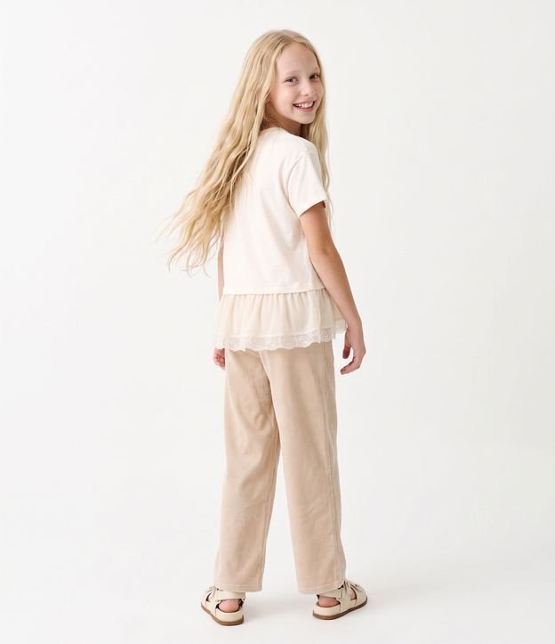 Remera Infantil en Algodón Bajo con Encaje - Talle 5 a 16 años 3