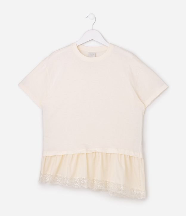 Remera Infantil en Algodón Bajo con Encaje - Talle 5 a 16 años 4