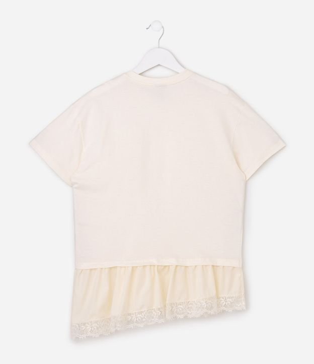 Remera Infantil en Algodón Bajo con Encaje - Talle 5 a 16 años 5