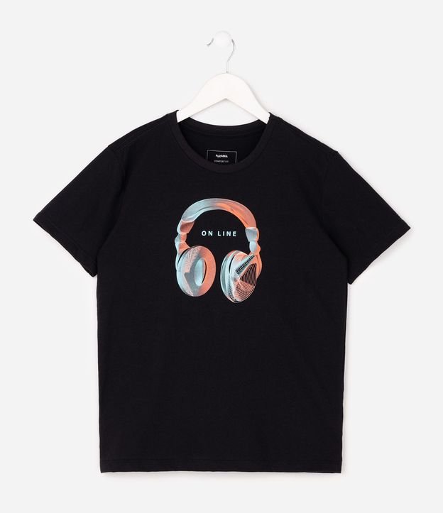 Remera Infantil en Algodón Fone On Line con Estampado delantero - Talle 1 a 16 años 2