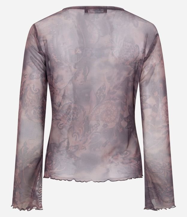 Blusa en Tule con Estampado Paisley y Frunzidos Delanteros 7