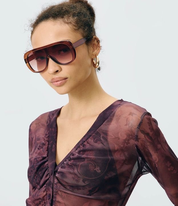 Blusa en Tule con Estampado Paisley y Frunzidos Delanteros 3