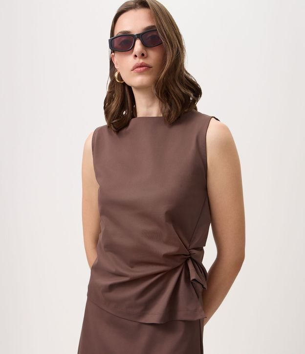 Blusa en Microfibra con Torcido Lateral