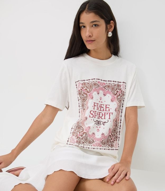 Remera Alargada en Algodón Free Spirit Floral