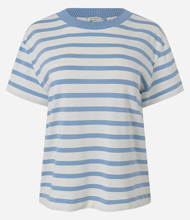 Blusa Rayada en Algodón con Cuello Contrastante 5
