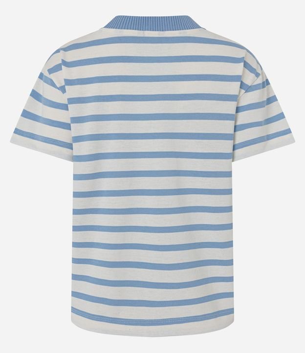 Blusa Rayada en Algodón con Cuello Contrastante 6
