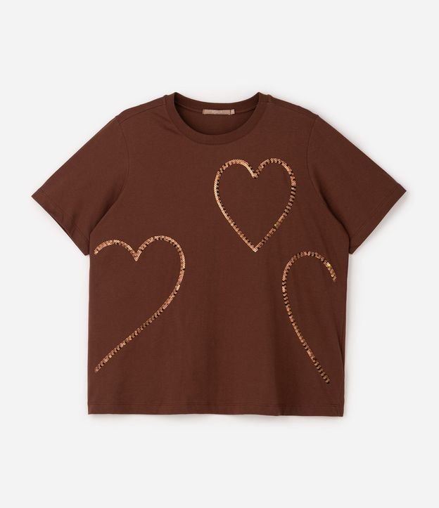 Blusa Regular en Algodón con Corazón y Lentejuelas Curve & Plus Size 5
