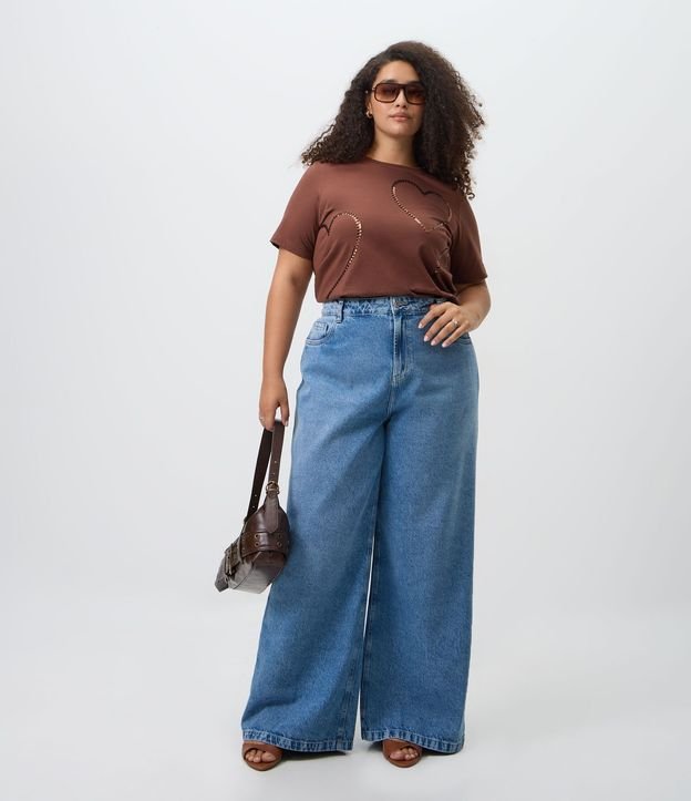Blusa Regular en Algodón con Corazón y Lentejuelas Curve & Plus Size 2