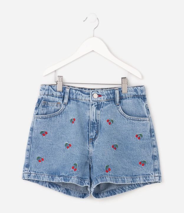 Short Jeans Infantil de Cerezas - Talle 5 a 16 años 2