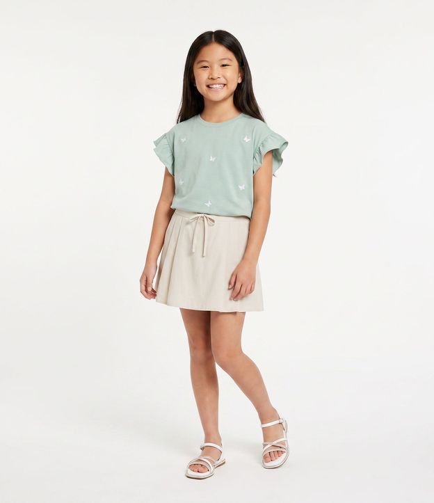 Short Pollera Infantil en Viscosa con Lazo - 5 a 16 años