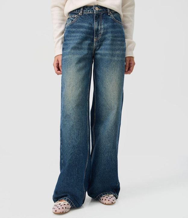 Pantalón Wide Leg en Jeans Premium con Cintura Mediana 2