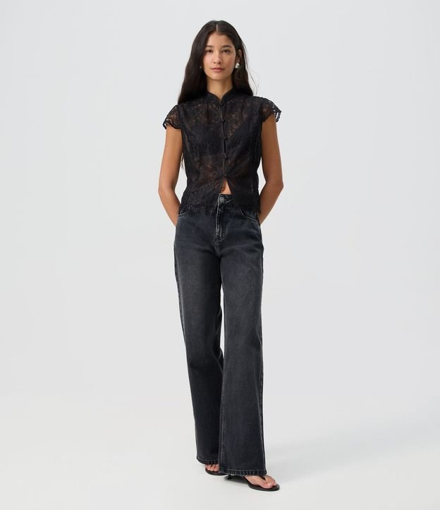 Pantalón Wide Leg en Jeans Premium con Cintura Mediana 5