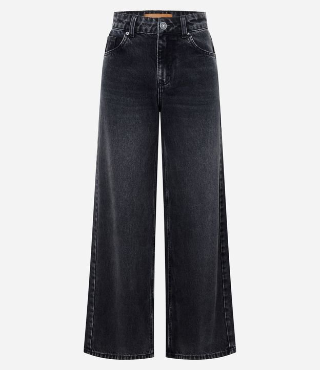 Pantalón Wide Leg en Jeans Premium con Cintura Mediana 10