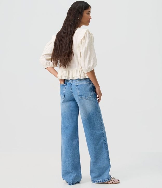 Pantalón Wide Leg en Jeans Premium con Cintura Mediana 4