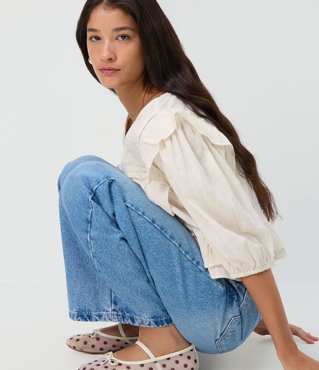 Pantalón Wide Leg en Jeans Premium con Cintura Mediana 5