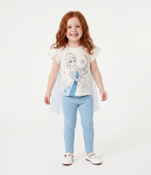 Remera Infantil en Algodón Elsa Frozen con Asas - Talle 1 a 6 años