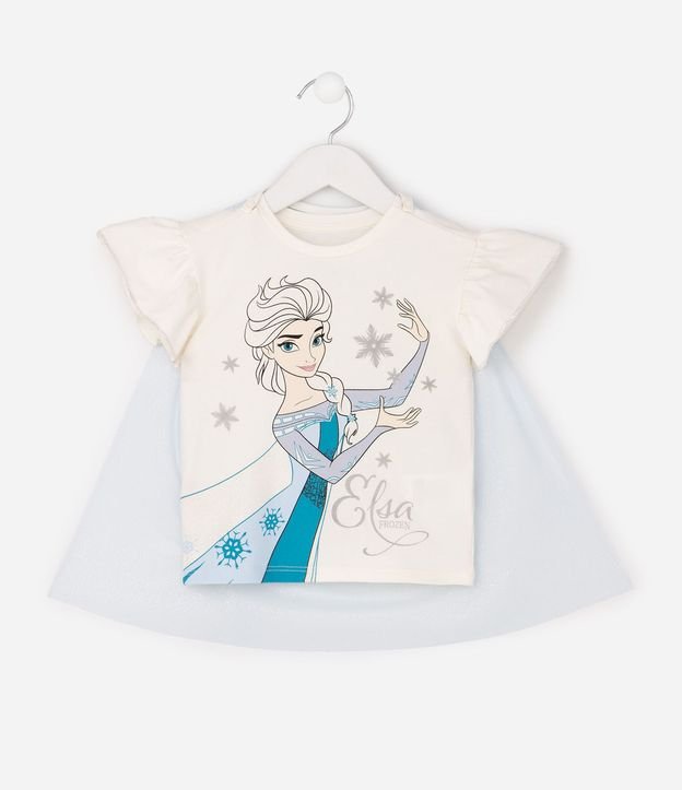 Remera Infantil en Algodón Elsa Frozen con Asas - Talle 1 a 6 años 2