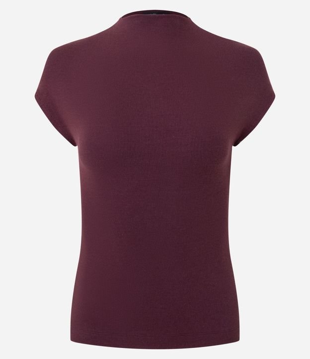 Blusa en Rib con Cuello Alto y Hombros Amplios 5