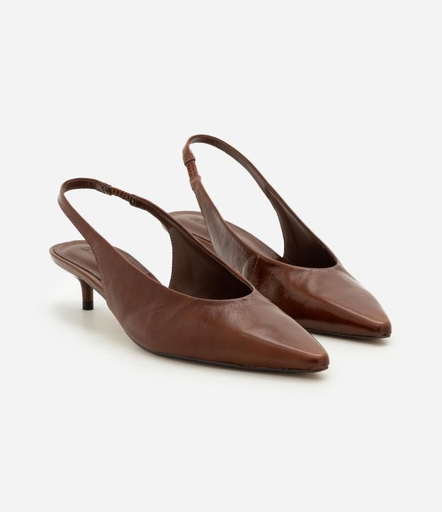 Zapato Slingback en Cuero con Salto Kitten Heel 3