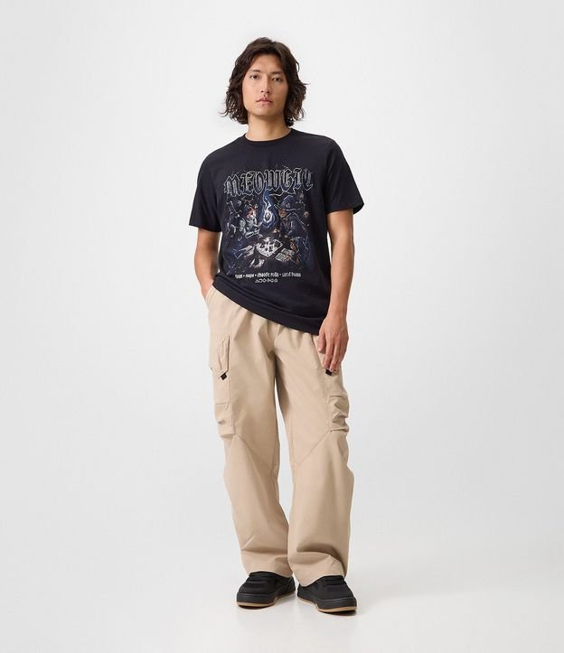 Remera Regular de Algodón con Estampa Meowgic 2