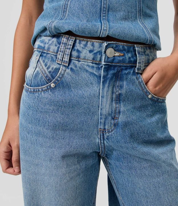 Pantalón de Jean Wide Leg Cintura Mediana 3