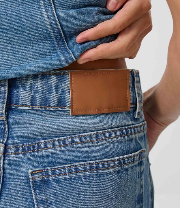 Pantalón de Jean Wide Leg Cintura Mediana 4