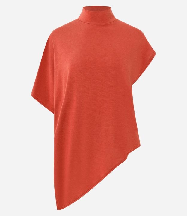 Blusa Asimétrica en Malla con Cuello Alto