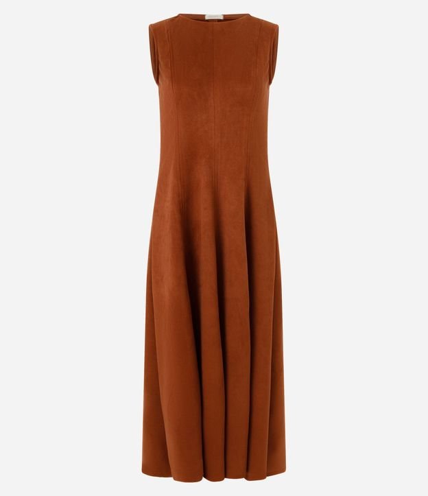Vestido Midi en Gamuza con Recortes Estructurados 1