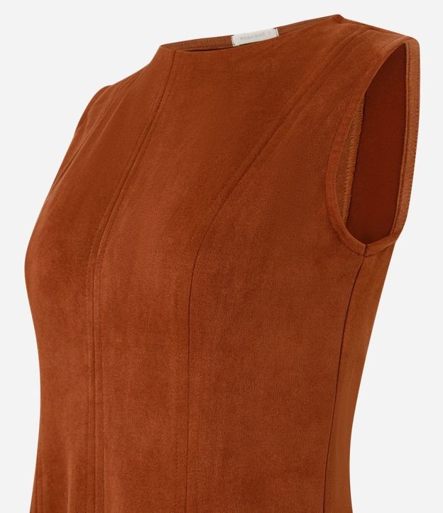 Vestido Midi en Gamuza con Recortes Estructurados 2