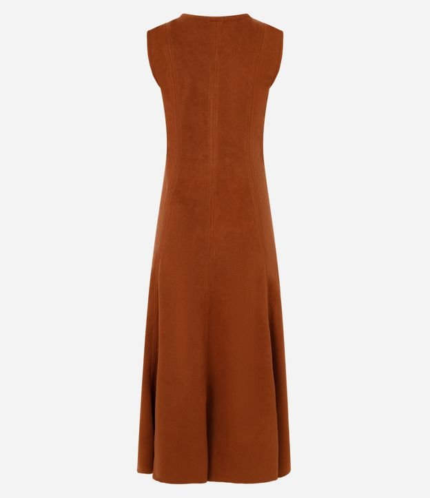 Vestido Midi en Gamuza con Recortes Estructurados 3