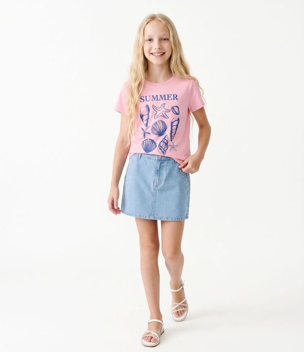 Remera Infantil en Algodón Summer Playero - Talle 5 a 16 años