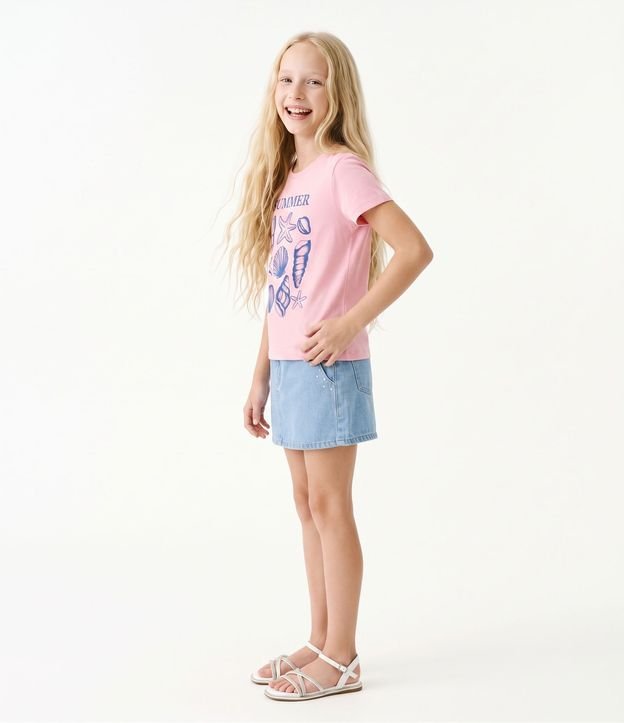 Remera Infantil en Algodón Summer Playero - Talle 5 a 16 años 2