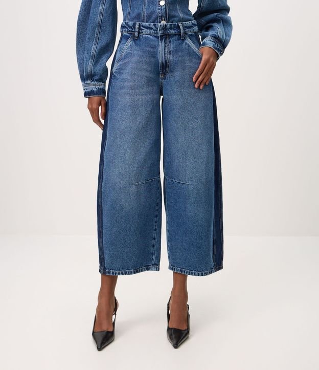 Pantalón Barrel Jeans con Recortes Laterales y Cintura Alta 3