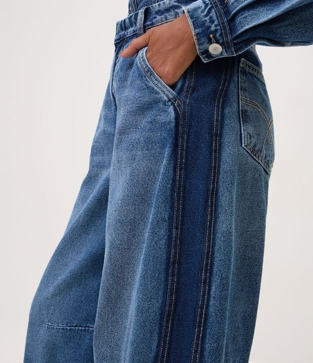 Pantalón Barrel Jeans con Recortes Laterales y Cintura Alta 4