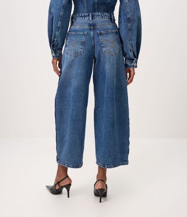 Pantalón Barrel Jeans con Recortes Laterales y Cintura Alta 5