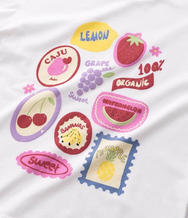 Remera Infantil con Estampa Delantera de Frutas y Lettering - Talle 5 a 16 años 6
