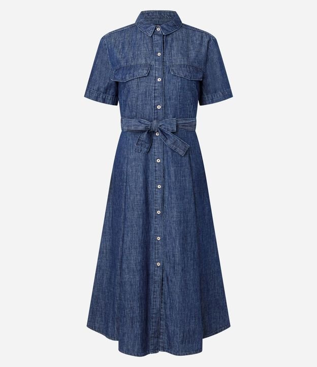 Vestido New Midi en Jeans con Cinta para Lazo 6