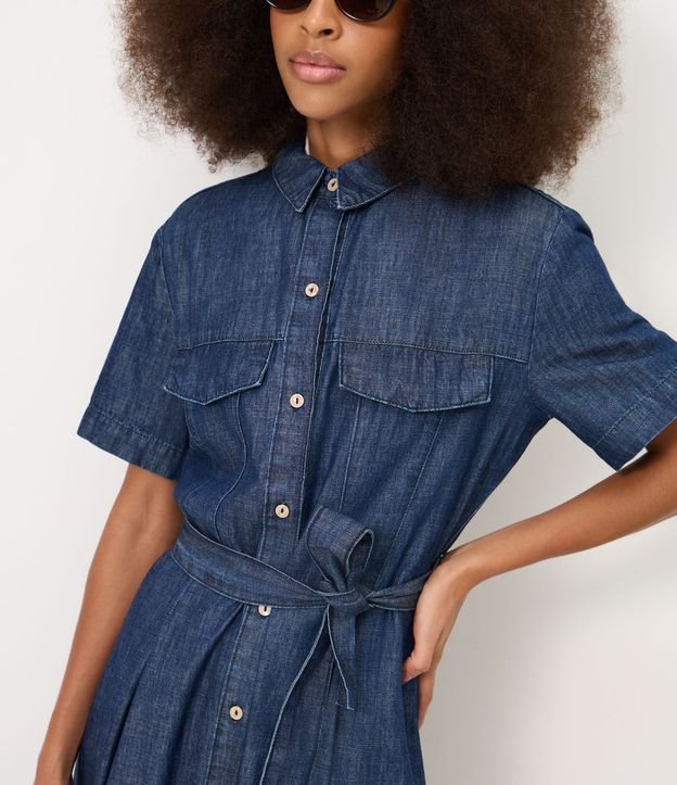 Vestido New Midi en Jeans con Cinta para Lazo 4