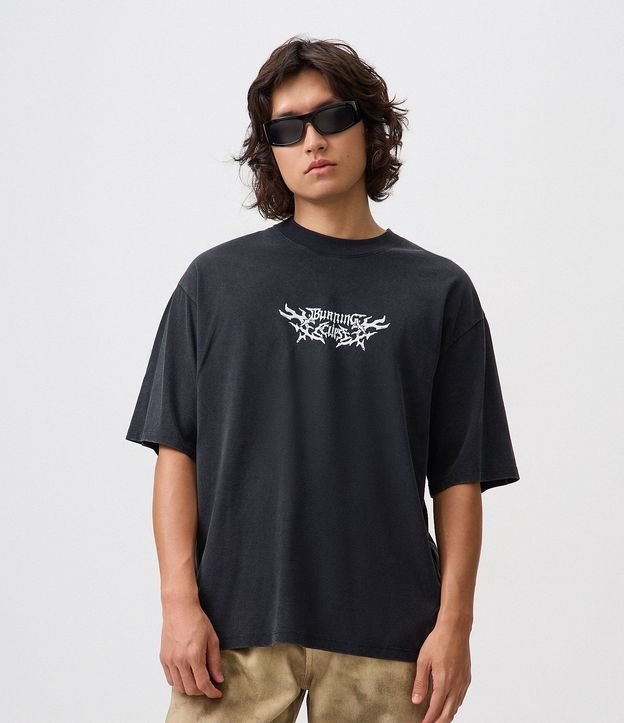 Remera Boxy en Algodón Estampado Burning Eclipse 4