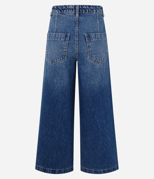 Pantalón Wide Cropped en Jeans con Cintura Alta y Abotonamentos 7