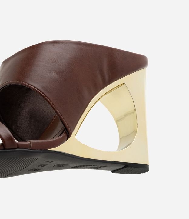 Sandalia Mule en PU con Salto Anabela Metalizado 5